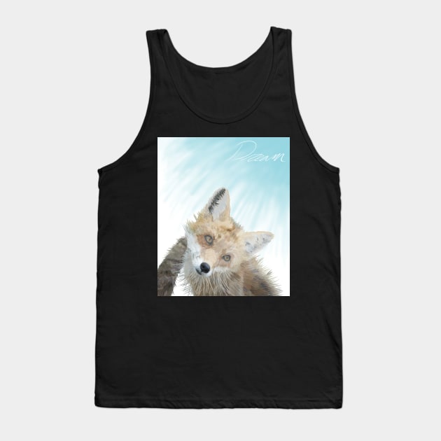 Dreaming Fox Tank Top by Blacklightco